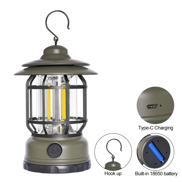 Đèn Bão Đèn LED Treo Camping Sạc USB Chống Nước IPX 4 Dùng Khi Đi Cắm Trại