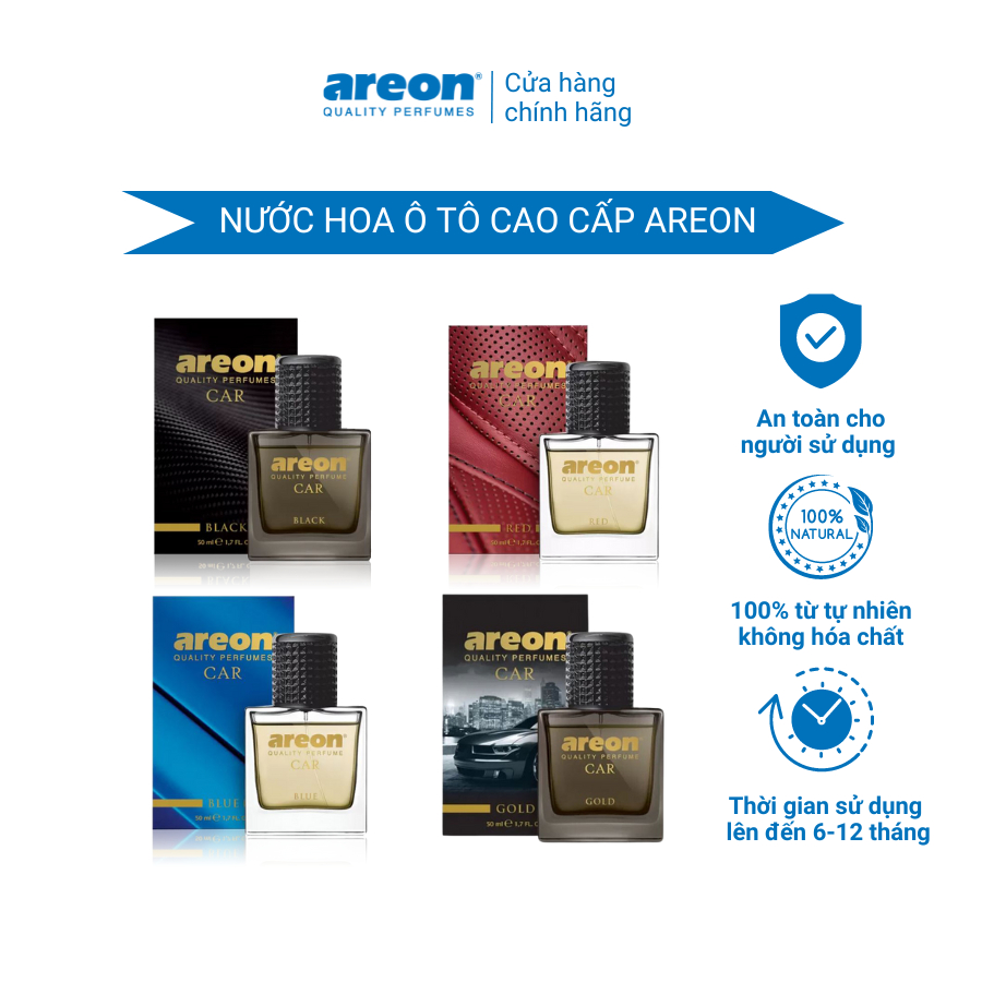 Nước hoa ô tô cao cấp AREON Car Perfume - NHẬP KHẨU BULGARIA (dạng chai xịt - nhiều mùi hương)