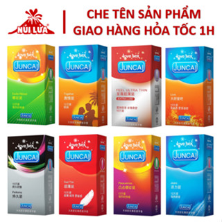 Combo 8 hộp Bao cao su Juncai Pleasuremax Gân gai, Performa Kéo dài thời gian, Fertherlite Siêu mỏng, Jeans ôm sát
