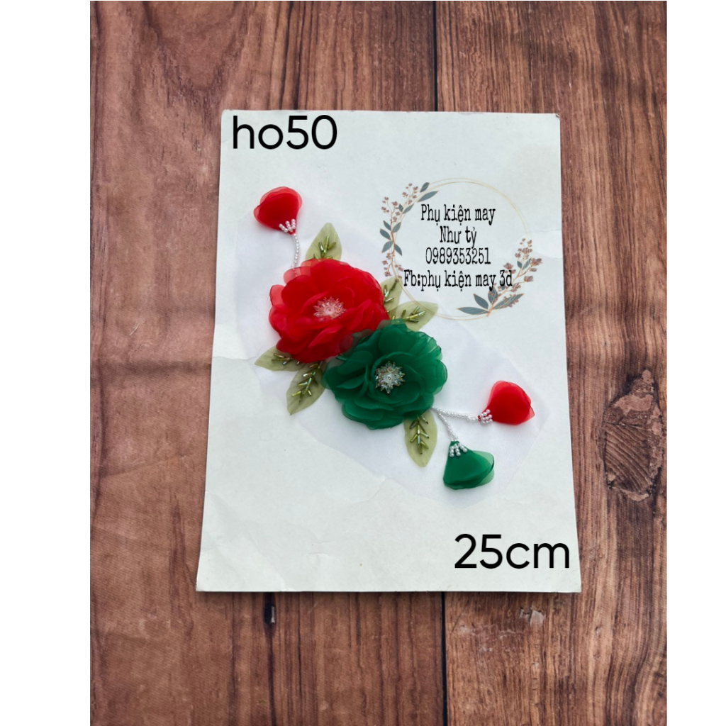 Hoa ruy băng 2 hoa pha màu xinh xắn