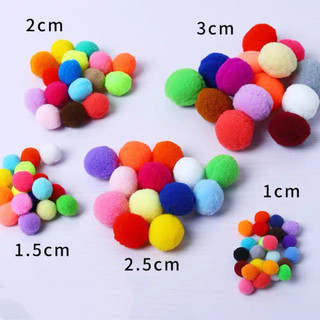 Pom pom cục bông size 2.5cm LOẠI TỐT trang trí đồ chơi cho bé, phụ kiện may mặc handmade mầm non