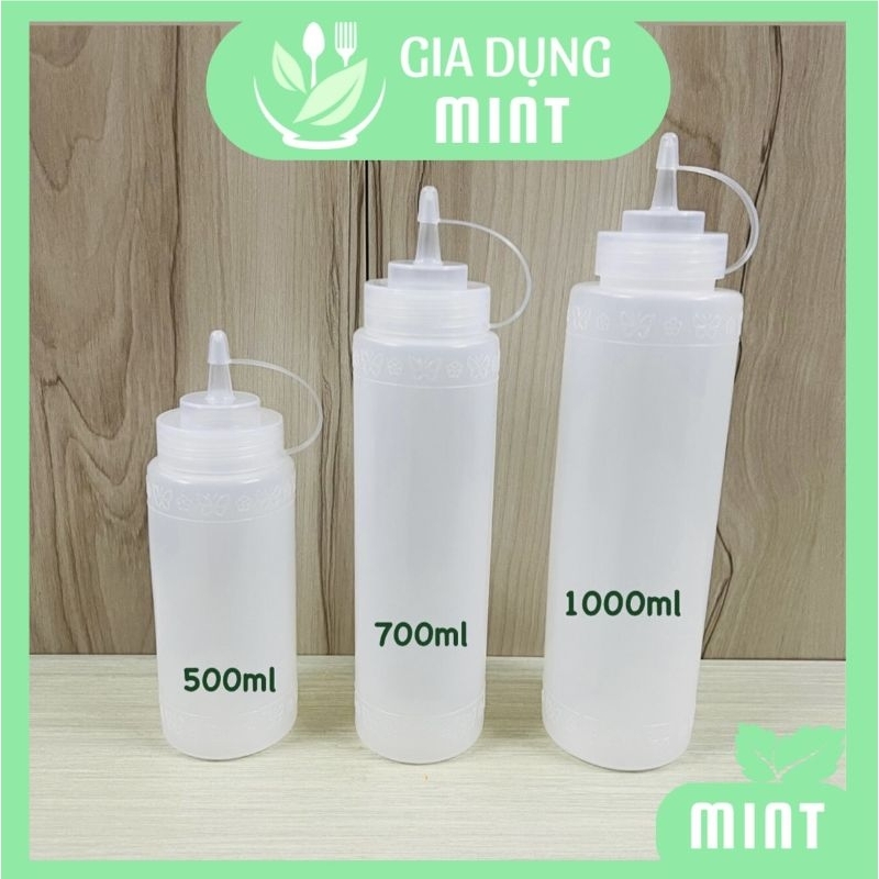 Bình Nhựa Đựng Tương, Sirô , Nước Sốt - 500ml / 700ml / 1000ml