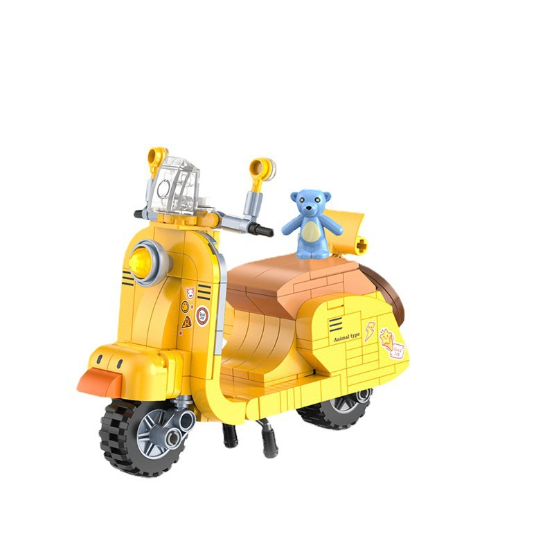 Mô hình lắp ráp xe Vespa vịt vàng đáng yêu