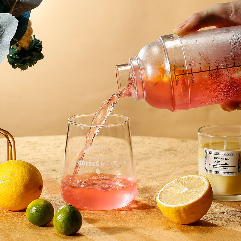 Bình Lắc Shaker nhựa cao cấp chia vạch 300 - 500 - 700- 1000 ml Loại Tốt - Dùng trong pha chế