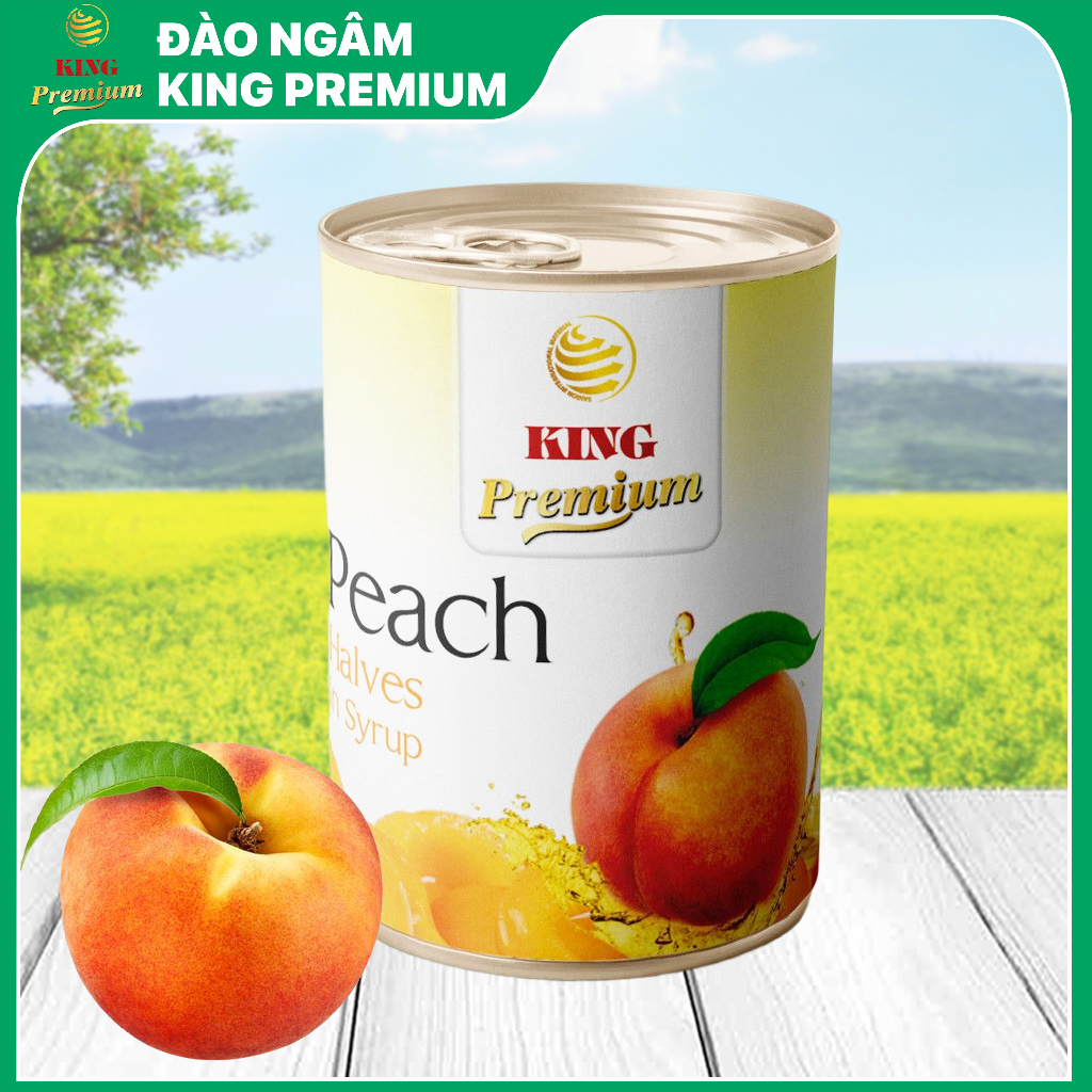 Đào ngâm King Premium hộp 820gr
