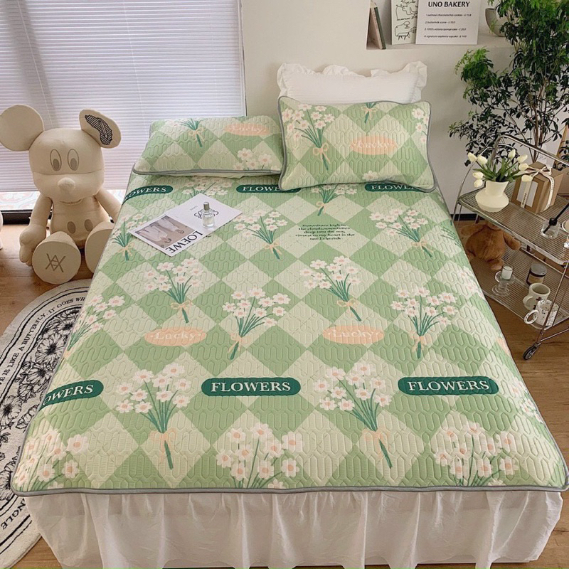 Chiếu Điều Hòa Cao Su Non TENCEL.LATEX In Hình 3D-5D Siêu Mát - Tặng Kèm 2 Vỏ Gối