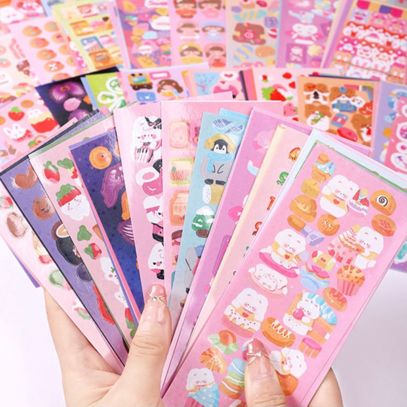 Sticker Dán trang trí sổ tay DIY hoạ tiết hoạt hình đáng yêu dành cho bé