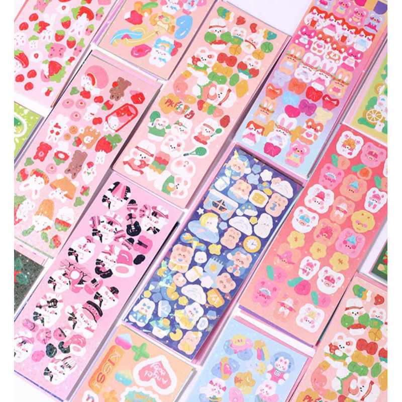 Sticker Dán trang trí sổ tay DIY hoạ tiết hoạt hình đáng yêu dành cho bé