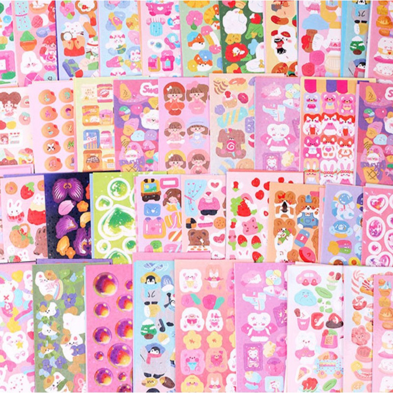 Sticker Dán trang trí sổ tay DIY hoạ tiết hoạt hình đáng yêu dành cho bé