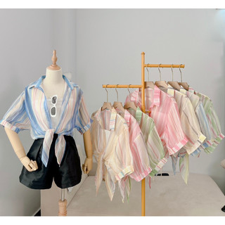 Set áo sơ mi cột nơ xinh xắn kèm áo lót trong phong cách hàn quốc