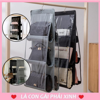 Túi treo giỏ xách 6 ngăn đa năng - túi treo giỏ xách chống bụi, thiết kế thông minh tiết kiệm không gian
