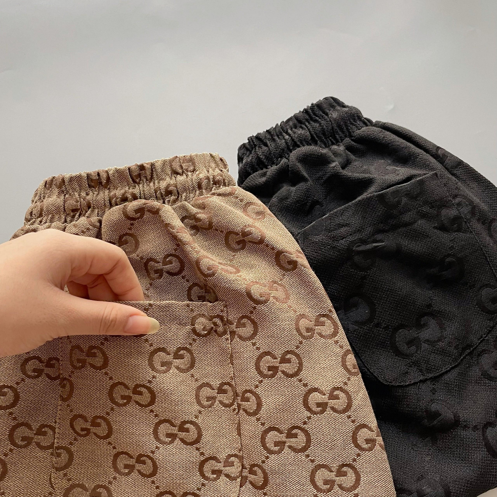 Quần đùi nam, quần short nam in chữ G chất liệu vải bố thô mềm mịn thoáng mát thời trang hè