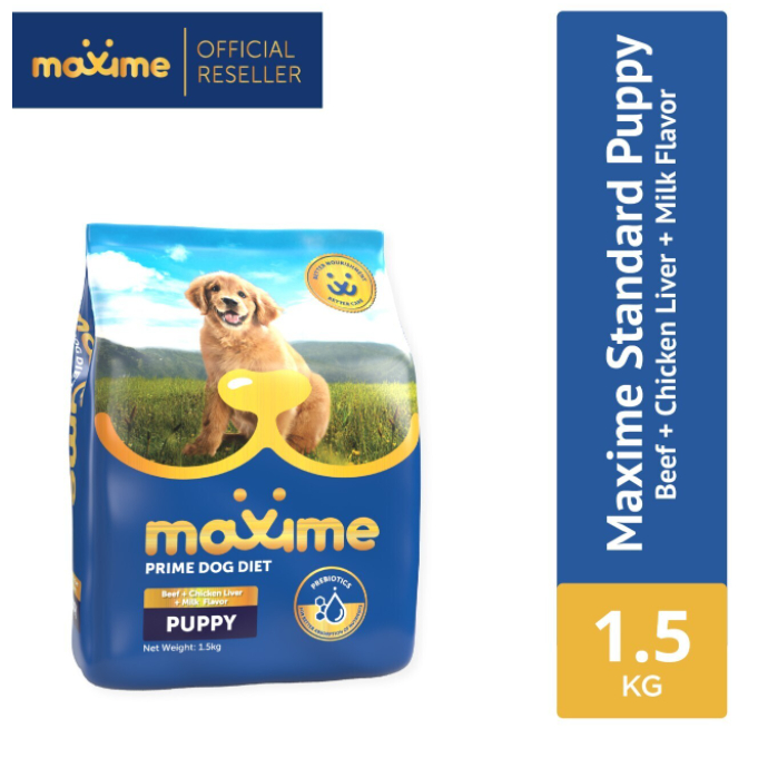 Thức ăn hạt khô cho chó Maxime Puppy/Adult túi 1,5kg