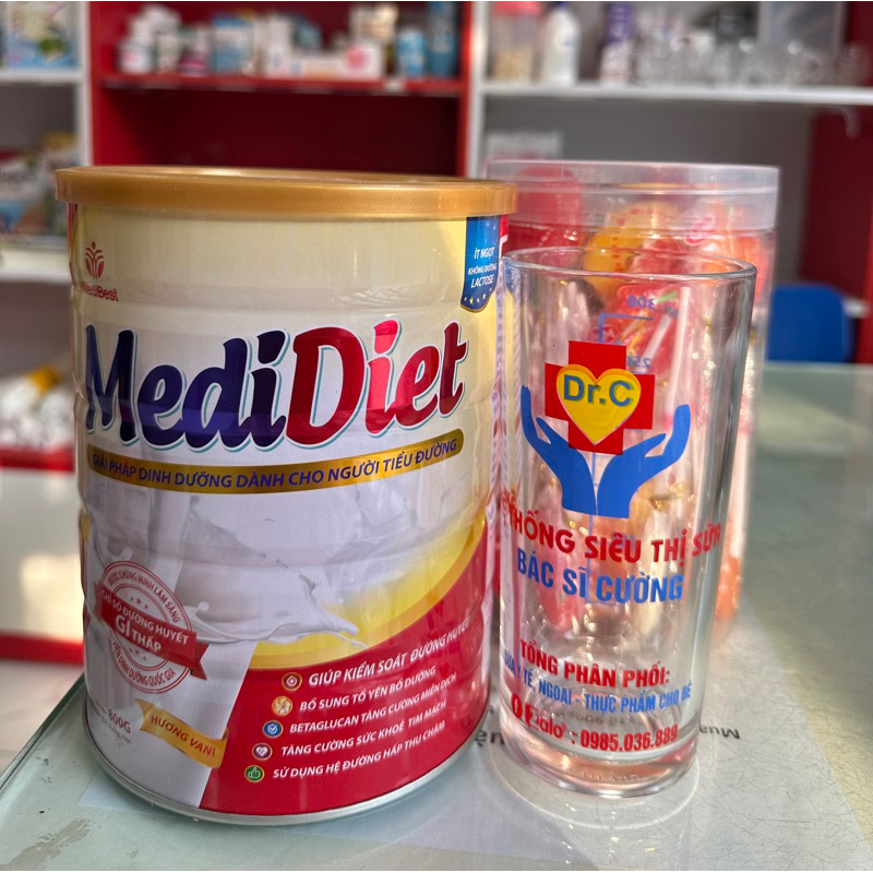 Sữa MediDiet 800gdành cho người Tiểu Đường, “ từ 2 lon luôn có quà kèm”