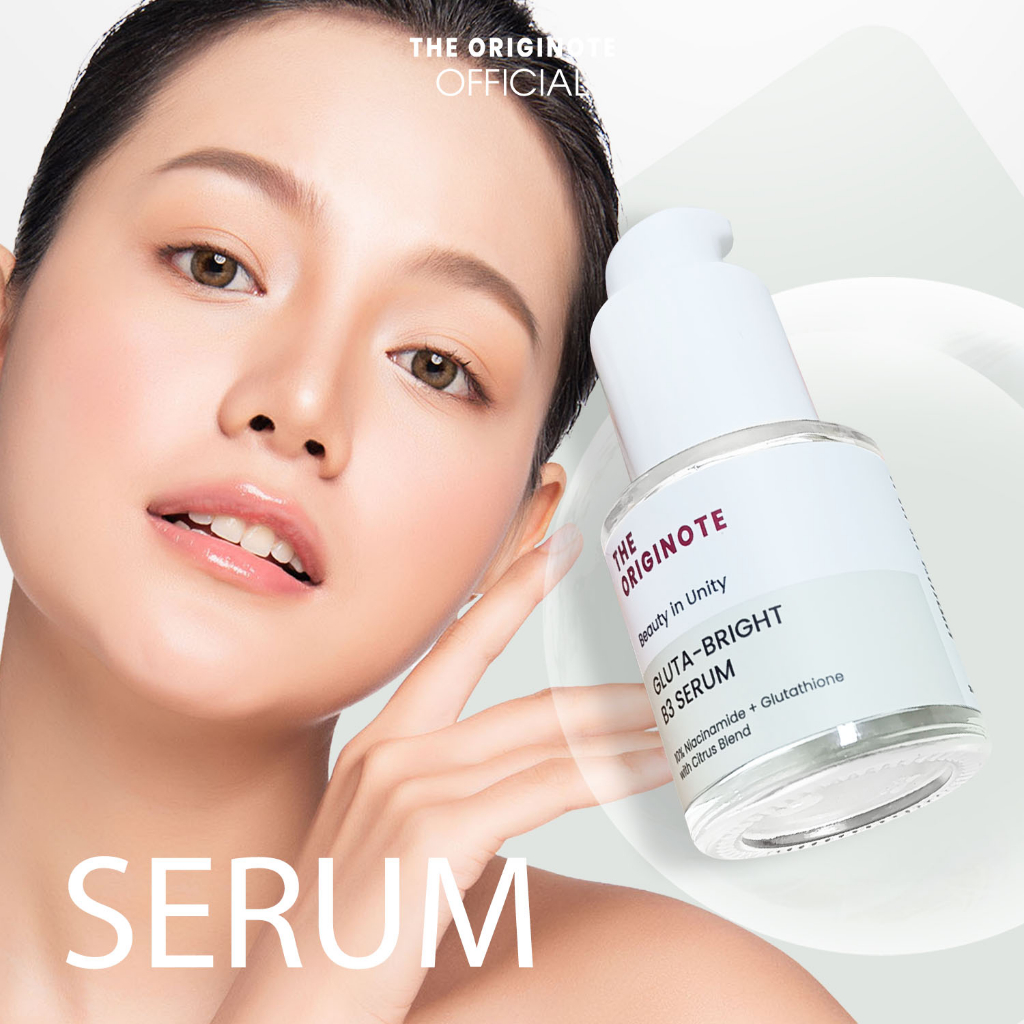 trắng sáng da với Niacinamide Glutathione và Jeju Hallabong - Bright B3 Serum The Originote 20ml