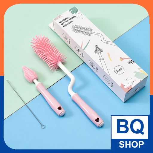 Bộ cọ bình sữa Silicone 3 chi tiết BQSHOP