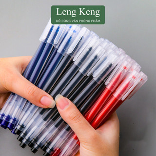 Bút gel Leng keng bút bi nước ngòi 0.5mm ba màu xanh đỏ đen combo 100 chiếc B65