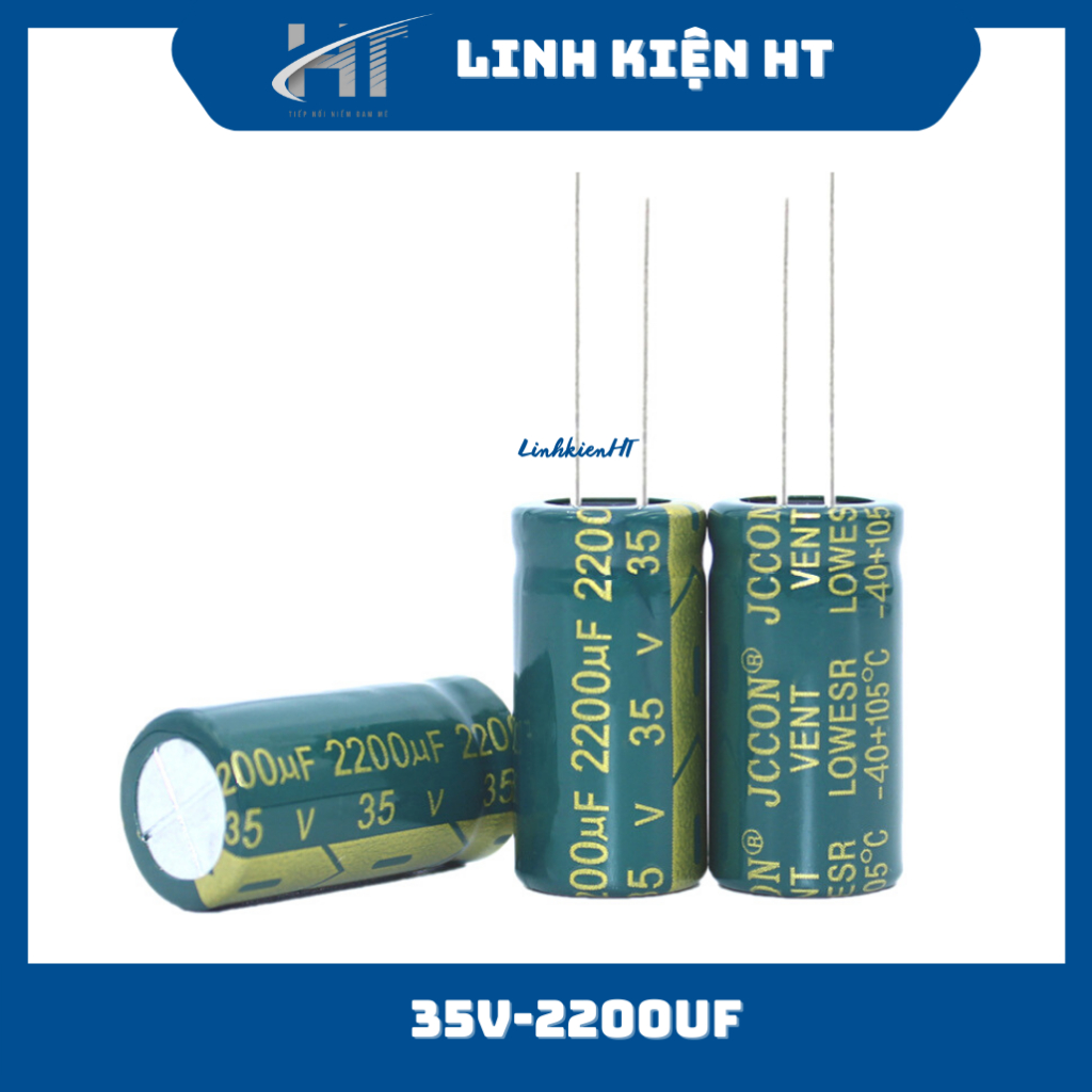 Tụ hóa 35V 2200uF 13x25mm tần số cao - Linh kiện HT