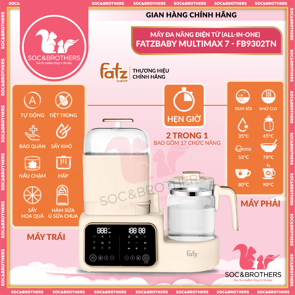 MÁY TIỆT TRÙNG SẤY KHÔ ĐA NĂNG FATZ BABY MULTIMAX 7 8 - Bảo hành 12 tháng