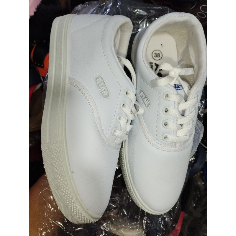 Giày bata cột dây si trắng cho học sinh, đoàn đội,...