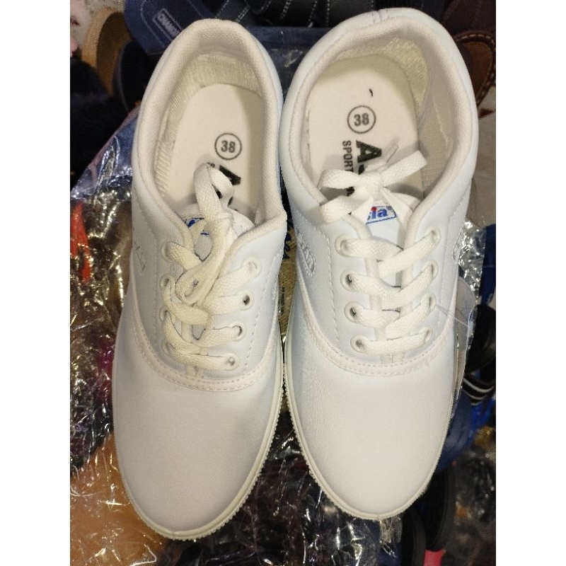 Giày bata cột dây si trắng cho học sinh, đoàn đội,...