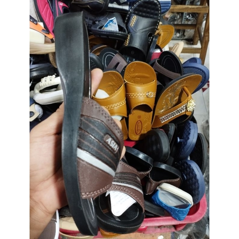 ASIA SPORTS | Dép ngang bà Asia đỏ, nâu, đế cao vừa phải, W32