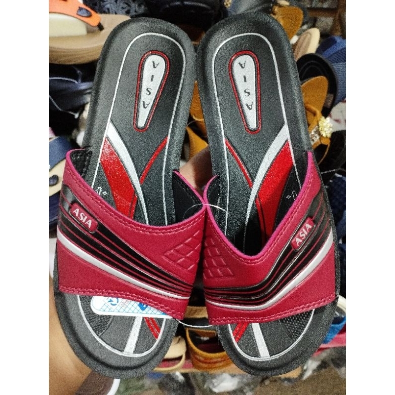 ASIA SPORTS | Dép ngang bà Asia đỏ, nâu, đế cao vừa phải, W32