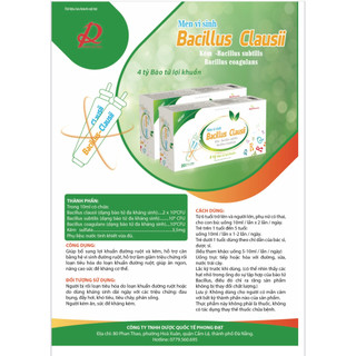 Men vi sinh Bacillus Clausi 4 tỷ lợi khuẩn và Kẽm