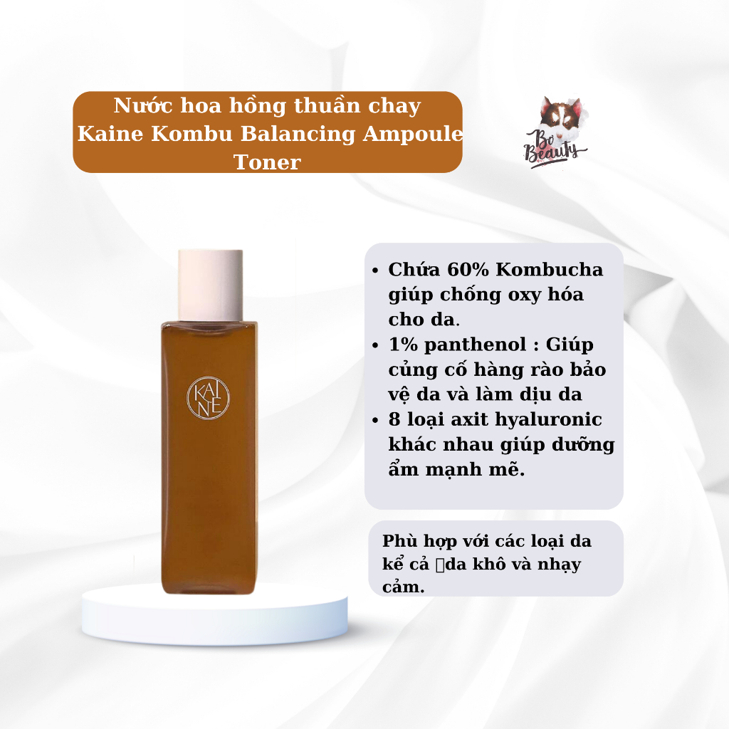 Nước hoa hồng thuần chay Kaine Kombu Balancing Ampoule Toner 150ml