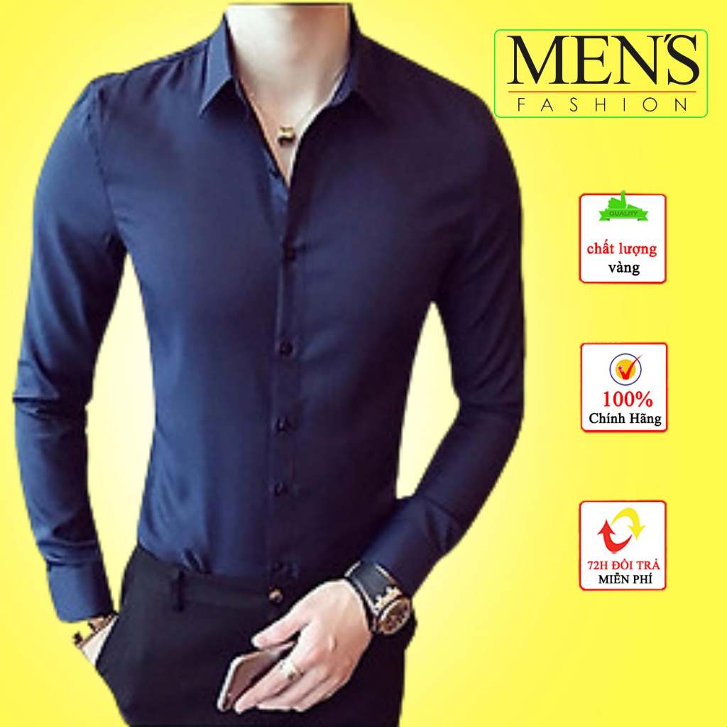 Sơ mi nam dài tay đẹp kiểu dáng nam tính trẻ trẻ trung chất vải chống bám bụi