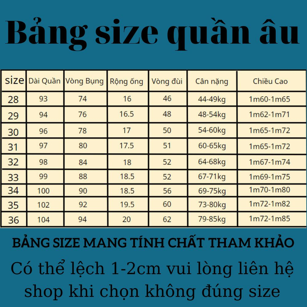Quần tây nam quần âu nam dáng trẻ phong cách công sở tây âu lịch lãm
