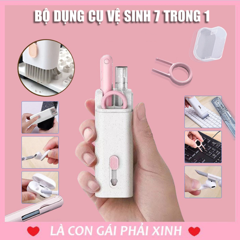 Dụng cụ vệ sinh laptop, tai nghe airpod, điện thoại, máy tính 7in1 - Dụng cụ vệ sinh đa năng thiết kế nhỏ ngọn