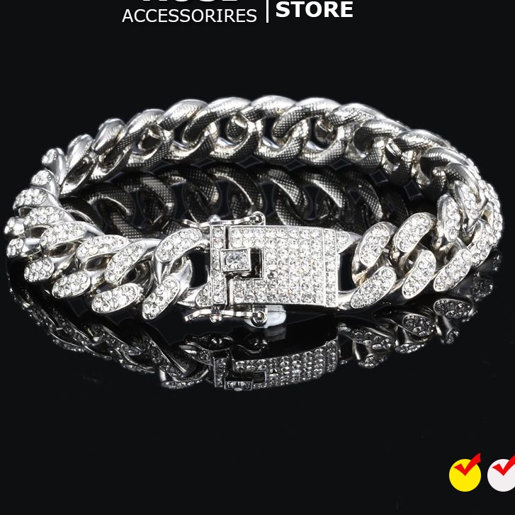 Vòng tay đính đá lấp lánh SAZ titan không gỉ cá tính nhiều lựa chọn - Vòng tay lấp lánh Tổng Hợp