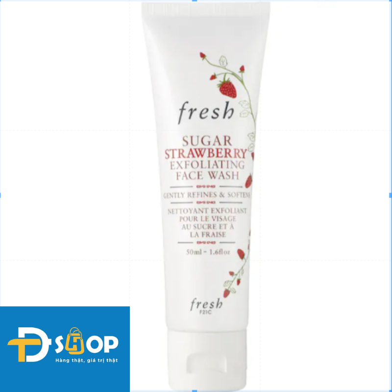 Sữa rửa mặt và tẩy tế bào chết da mặt của Fresh Sugar Strawberry - Made in France