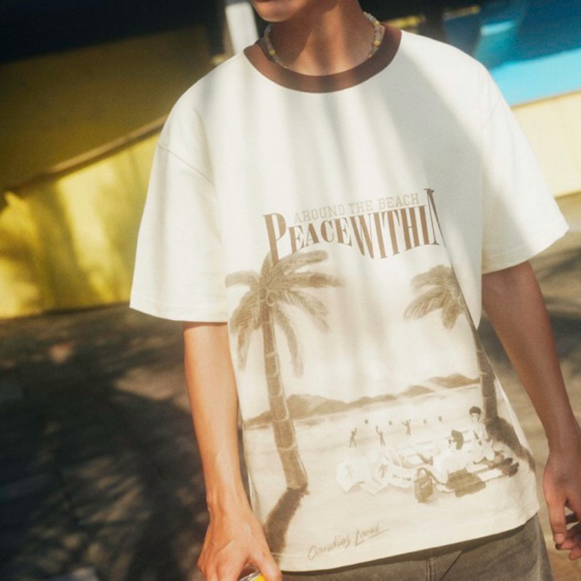 Áo thun nam nữ oversize CANDLES SUNBATH T-SHIRT chất liệu cotton 100% 280gsm in họa tiết nổi bật chính hãng