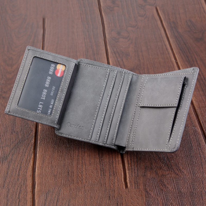 Ví nam cao cấp D001 da PU loại 1 chống nước, không nổ da, bền đẹp kiểu đứng full hộp