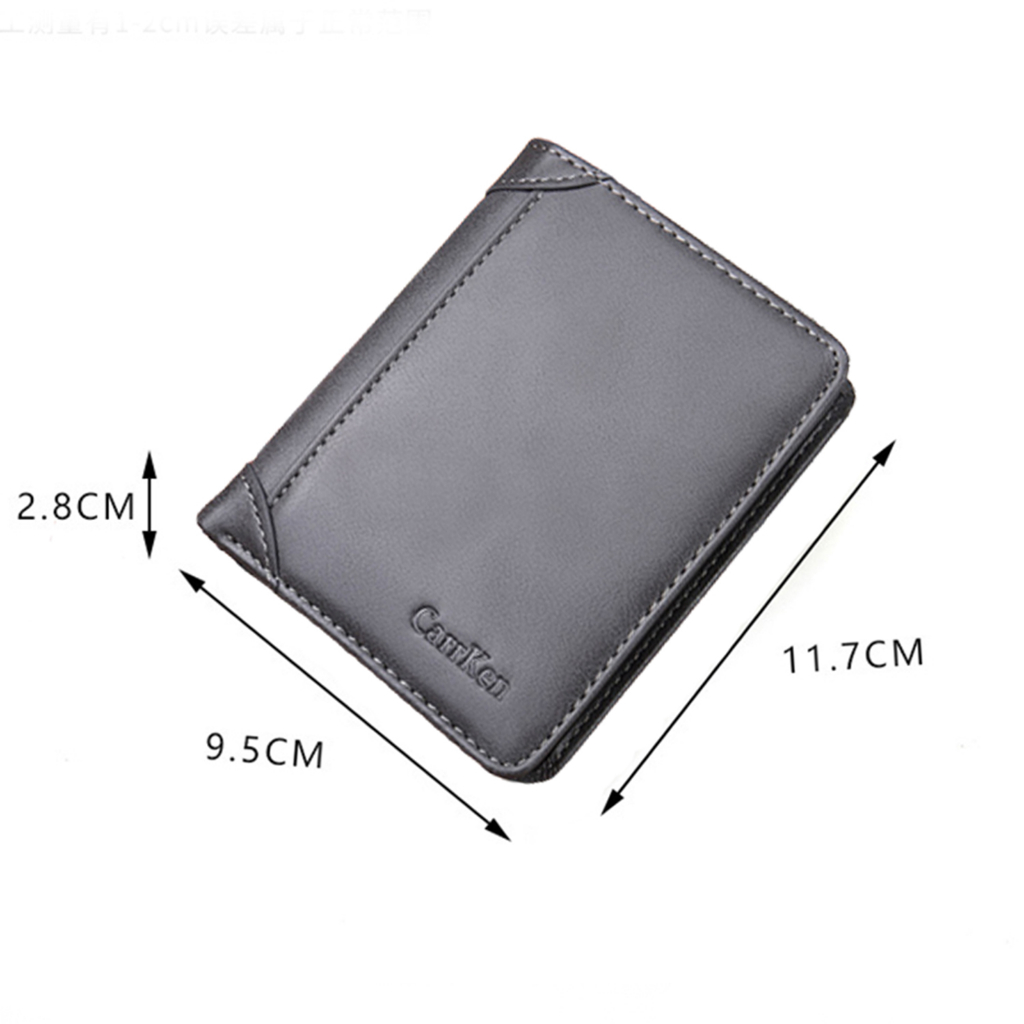 Ví nam cao cấp D001 da PU loại 1 chống nước, không nổ da, bền đẹp kiểu đứng full hộp