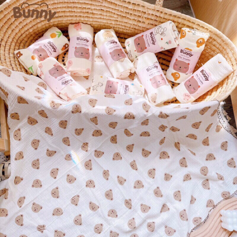 Khăn tắm vải muslin siêu thấm hút cho bé