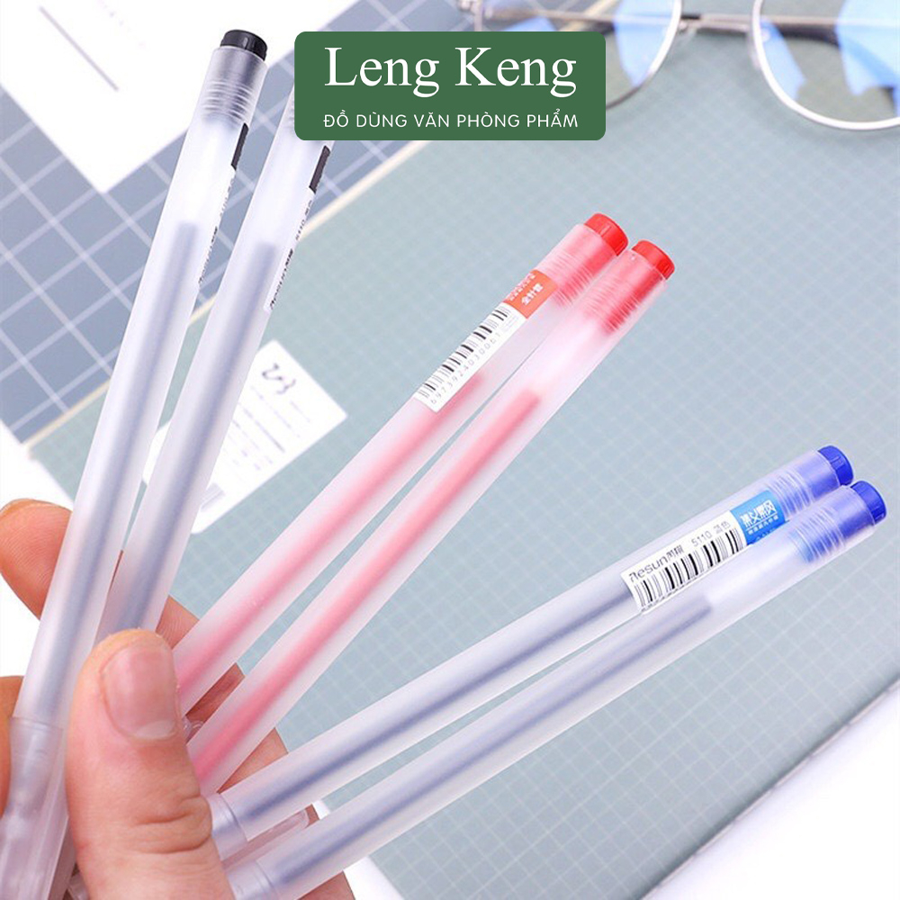 Bút gel Resun văn phòng phẩm Leng Keng khô nhanh ngòi 0.5mm mực đều viết chữ đẹp B12