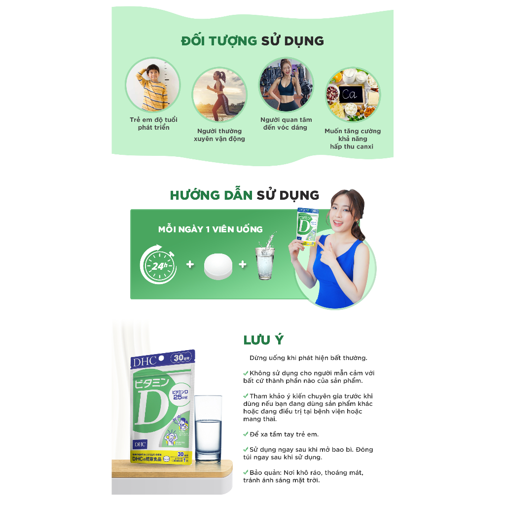 Viên uống bổ sung vitamin D DHC Vitamin D 60 viên (60 ngày)