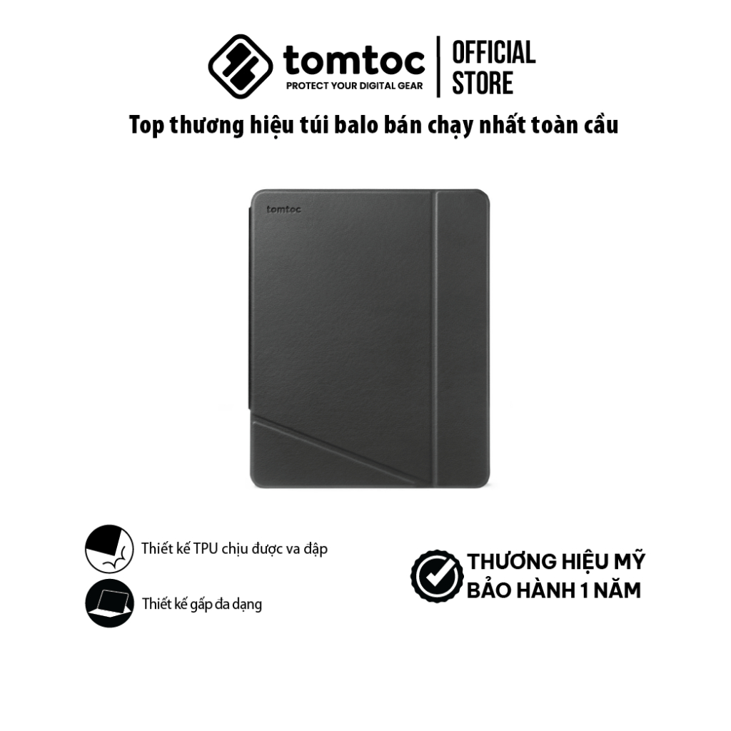 Bao da Tomtoc (USA) Vertical Tri-mode Case cho iPad Pro 11 4TH/3RD GEN (M2&M1) – B50A1 Hàng chính hãng