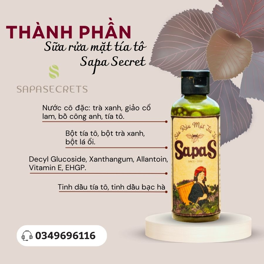 Sữa Rửa Mặt Tía Tô Sapa Secrets