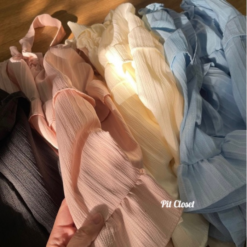 Áo babydoll 2 dây thắt nơ vai bèo