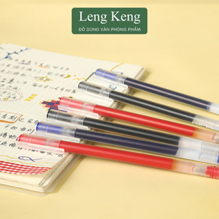  Bút mực gel resun ống lớn văn phòng phẩm Leng Keng bản dupe Muji ngòi 0.5mm mực đen xanh đỏ B01 
