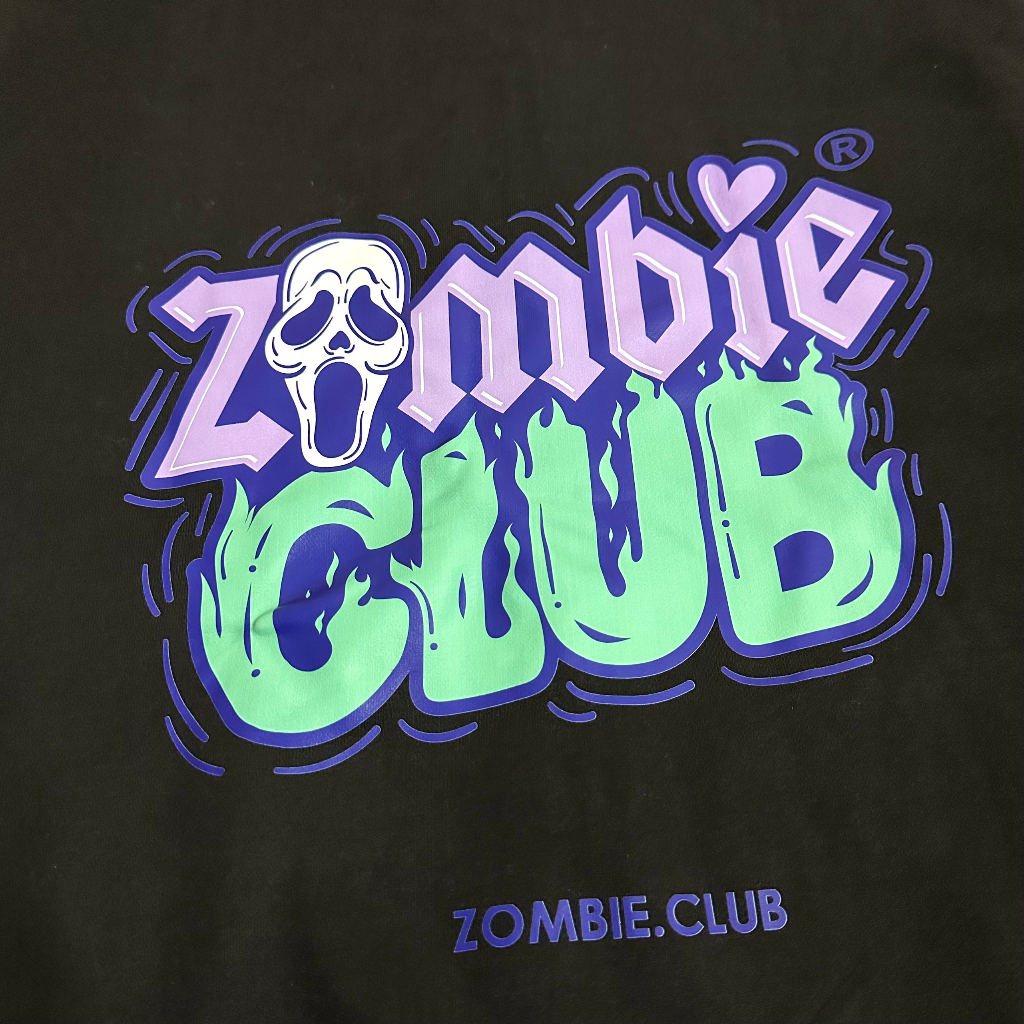 Áo hoodie zip Zombie Club Raise Hell Typo form rộng unisex nam nữ vải nỉ bông cao cấp dày mịn không đổ lông HZB03