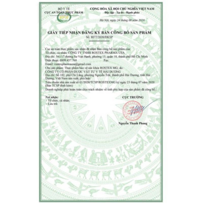 Viên uống tăng cường sinh lý nam Rostex - hộp 20 viên Nhập khẩu