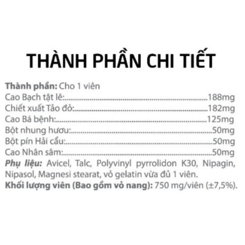 Viên uống tăng cường sinh lý nam Rostex - hộp 20 viên Nhập khẩu
