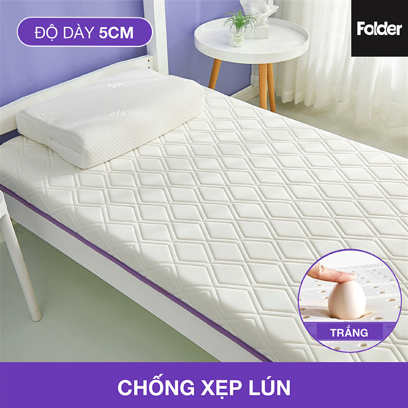 Đệm Topper nệm Foam cao su thiên nhiên cao cấp 1 người nằm văn phòng, sinh viên - Đàn hồi êm thoáng mát