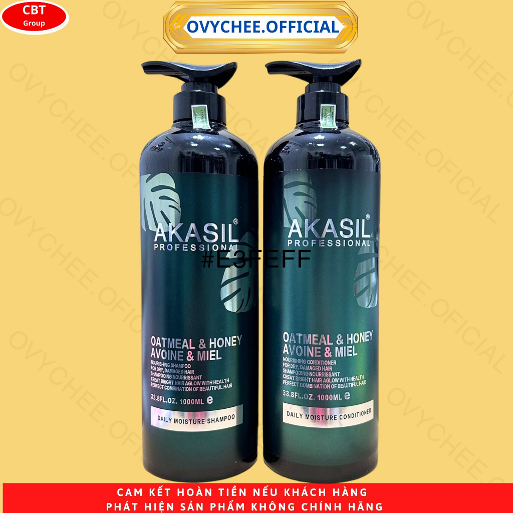 ComBo Dầu Gội Xả Akasil 500ml-1000ml Ngăn Dầu, Ngăn Gầu, Ngăn Rụng Phục Hồi Tái Sinh Mầm Tóc Siêu Mềm Mượt Chính Hãng