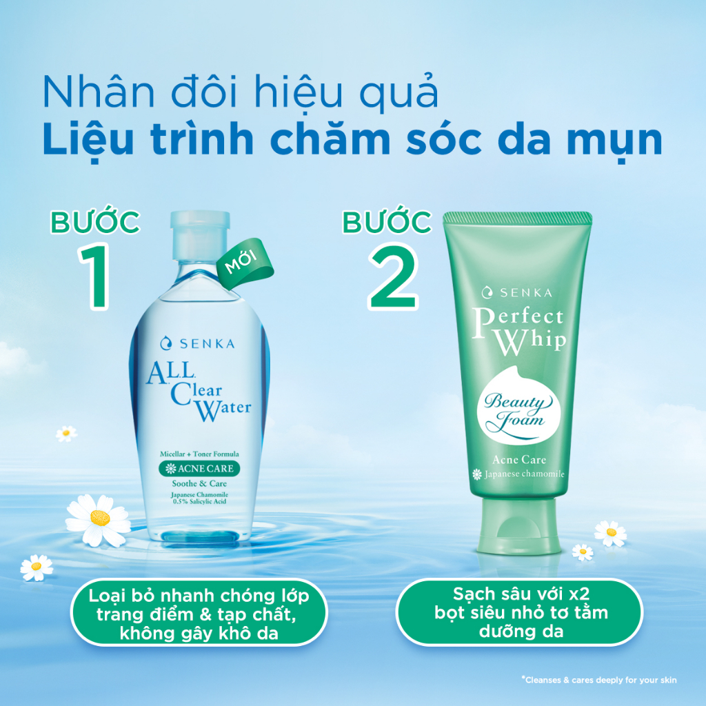 Nước tẩy trang Micellar Ngăn Ngừa Mụn Senka All Clear Water Acne Care 230ml